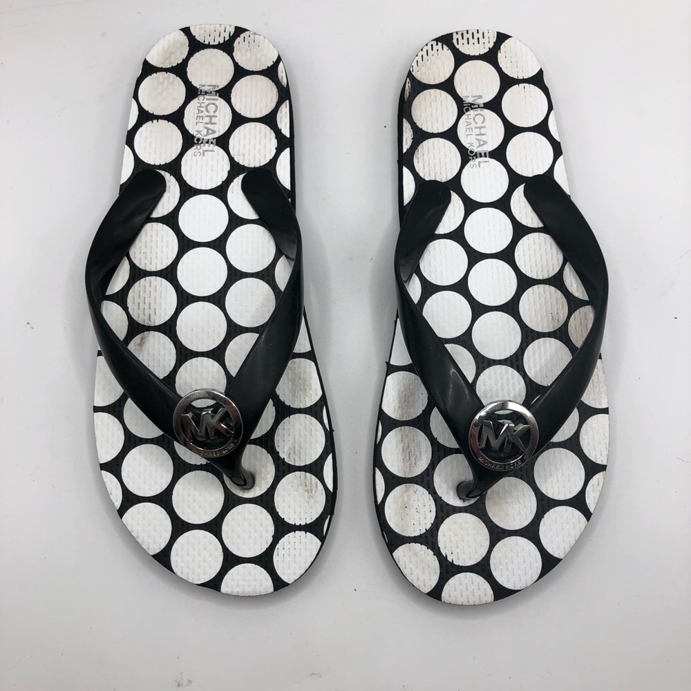 Michael Michael Kors Black and white polka dot thong Flip flop